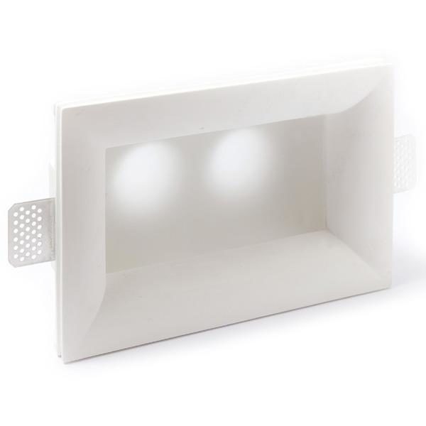 PORTA-FARETTO-DA-INCASSO-IN-GESSO-A-SCOMPARSA-BOMBATO-CON-VETRO-2-LUCI-GU10-LV-182396951668