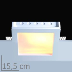 GIPS EINBAUSTRAHLER VERSCHWINDEN QUADRATISCH MIT GLAS FÜR LAMPE CODE C90