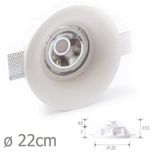 GIPS EINBAUSTRAHLER VERSCHWINDEN RUNDE 22CM FÜR GIPS-SPOTLIGHT AR111 G53 CODE  58