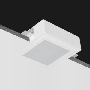 Gips-Einbauleuchte QUADRATISCH MIT GLAS BÜNDIG CODE CF001